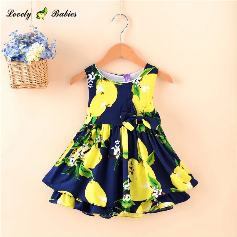 

Flower print girls boutique outfits Summer children's wear sleeveless princess dress, Available customized