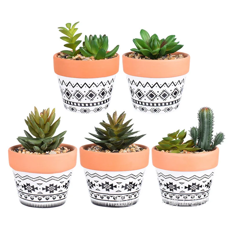 

2021 Mini Plantes Artificielles Plantas Decorativas Artificiales Potted Succulents Artificial Plant Garden Decoration For Home, Customizable