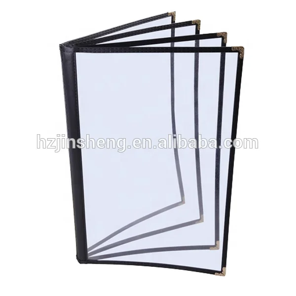 
transparent pvc pages place restaurant hotel wine menu folder 