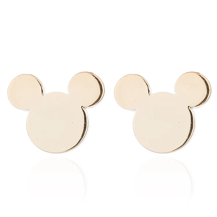 

Wholesale Non Tarnish Silver 18K Gold Plated Stainless Steel Woman Charm Minnie Mouse Small Mickey Head Stud Earrings Jewelry