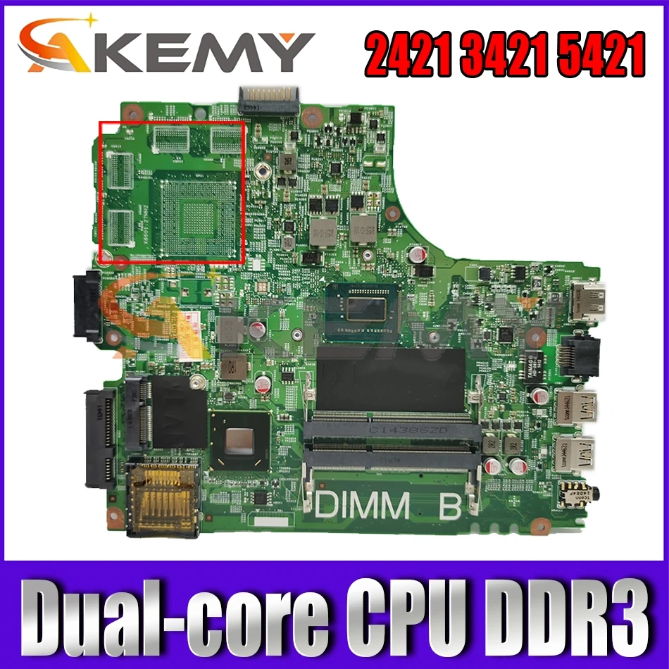 

CN-05J8Y4 0PTNPF 0825R3 5J8Y4 mainboard For DELL 2421 3421 5421 Laptop Motherboard 12204-1 with Dual-core CPU DDR3