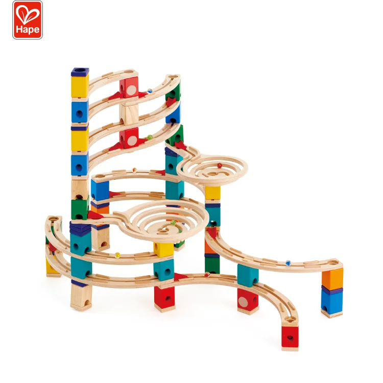 Wooden Kid's Diy Building Blocks Race Deluxe Ball Track - Buy Kid's ...