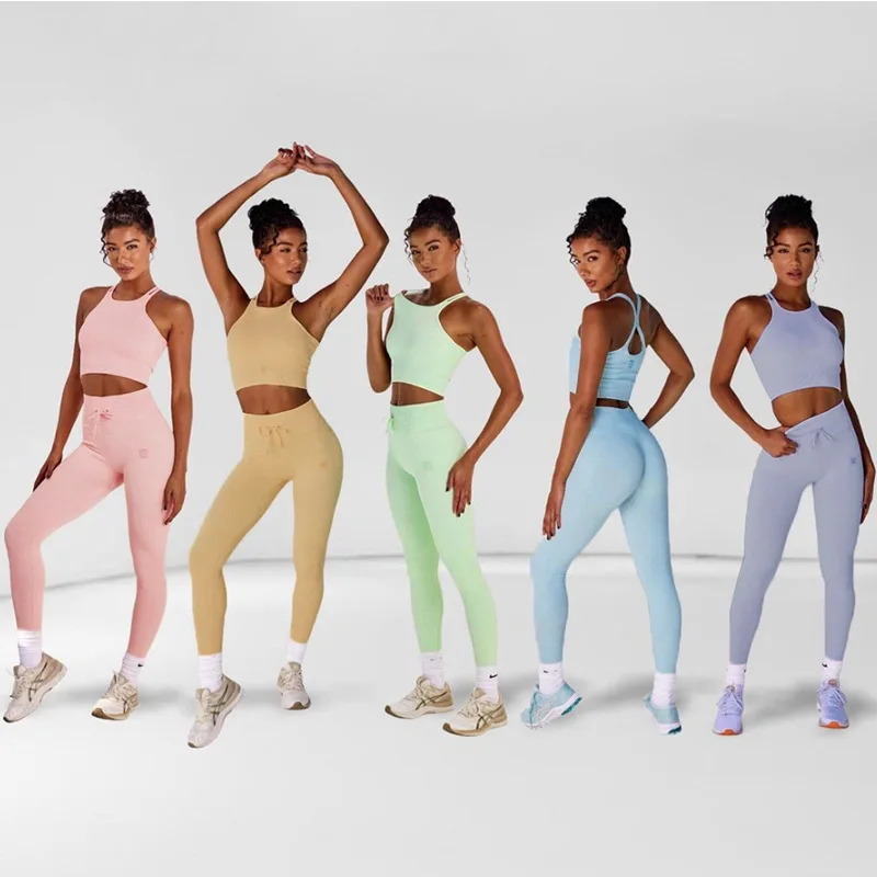 

2021 New Fashion Fantastic Ladies custom sleeveless sweatsuit tracksuits set for women yoga sportswear track suit, 5 colors
