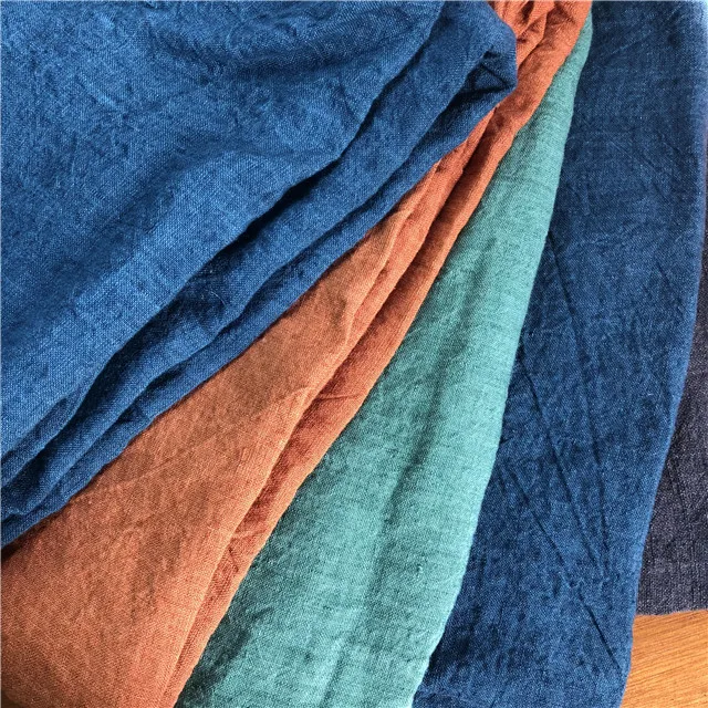 Enzymed Stone Washed Delave Yarn Dyed 100 Linen Fabrics For Wholesale Buy 100 Linen Fabrics