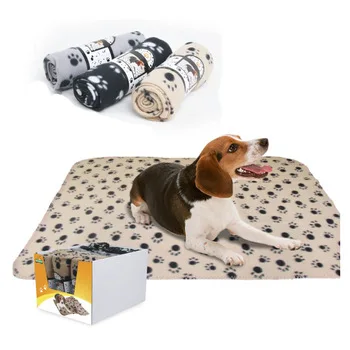 

Pet Dog Blanket,Warm Dog Bed Cover Paw Print Fleece Throw Blanket for Small,Medium Dog 100*70CM, Picture