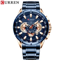 

CURREN 8363 Men Quartz Watch With Logo Stainless Steel Japan Quartz Chronograph Business Men Wrist Watches