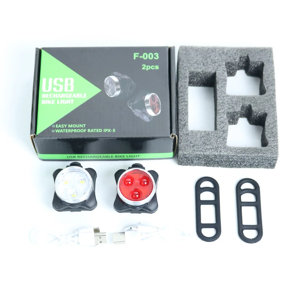 IP65 waterproof bike accessories lights front and back bicycle tail light rechargeable set led bike for sale factory