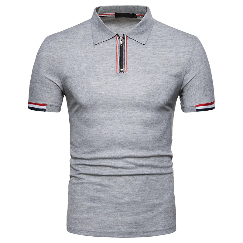 

2020 Polyester zip up polo shirt,custom logo man embroidery polo shirt, Accept custom made color