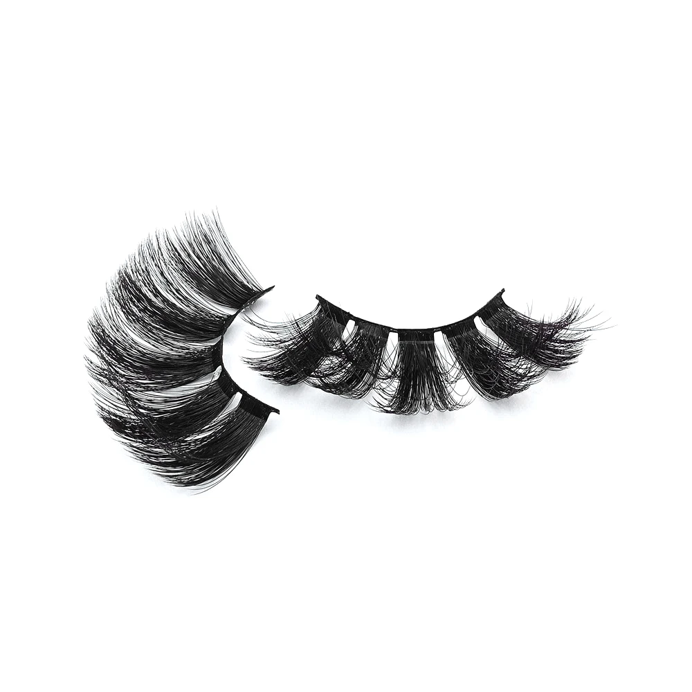 

M 4DL017 Factory direct sale long natural fluffy luxury curved eyelashes false eyelashes, Natural black