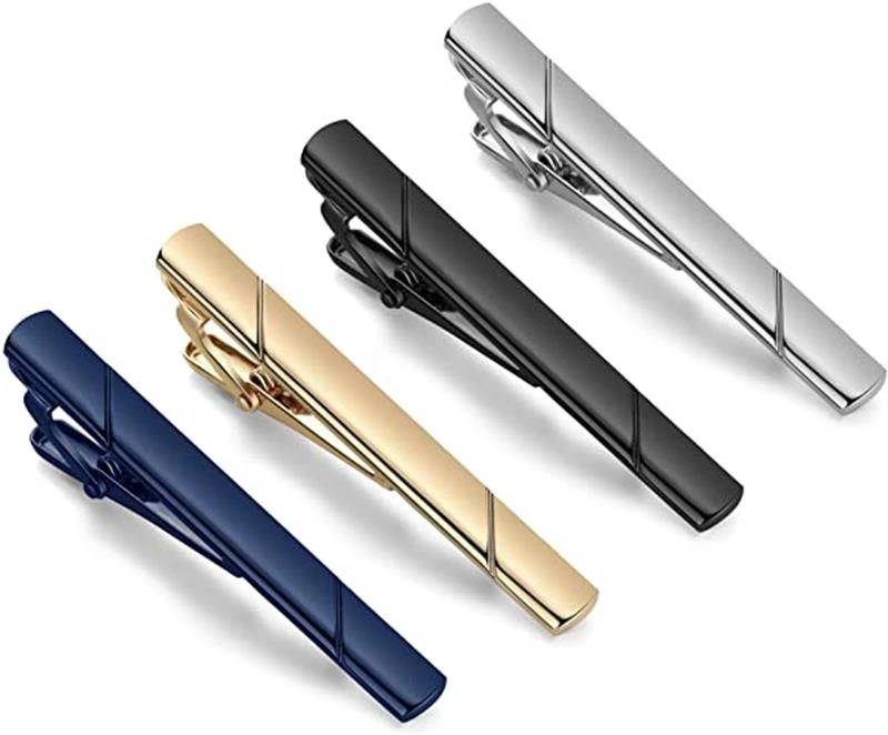 

Men Gift Metal Tie Clasp Clamps Blue Tie Bar Clip Tie Pin for Adults, Picture shows
