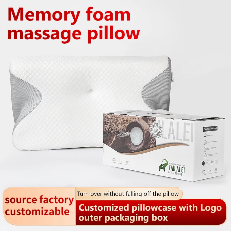 Ergonomic Cervical Support  Memory Foam Pillow with Anti-Pull & Cooling Features  Customizable Logo & Packaging Box