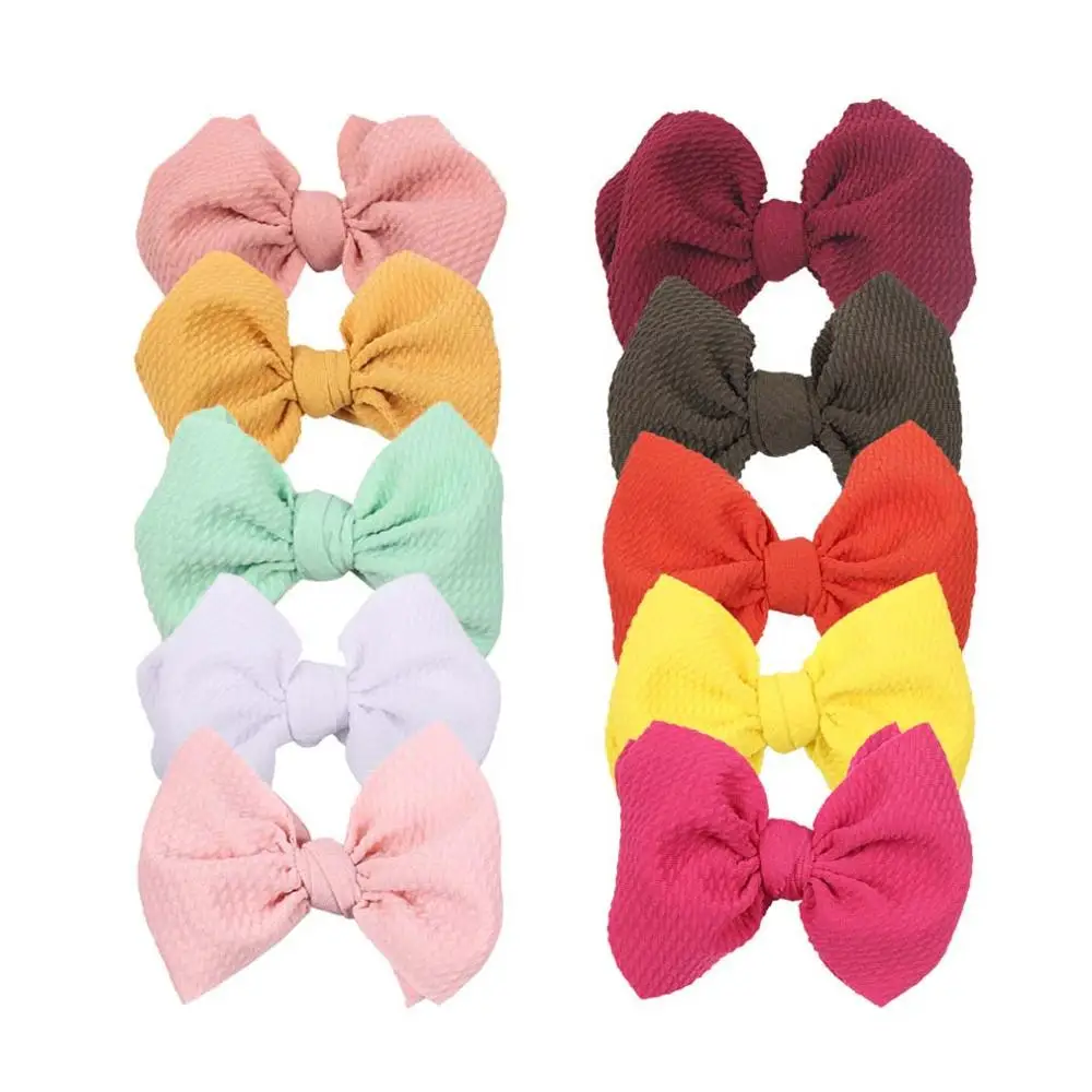 

Tied Hair Clip 4.5" Bullet Fabric Hair Bow Girl Barrette DIY Hair Accessories For Women Headwear, 27 colors