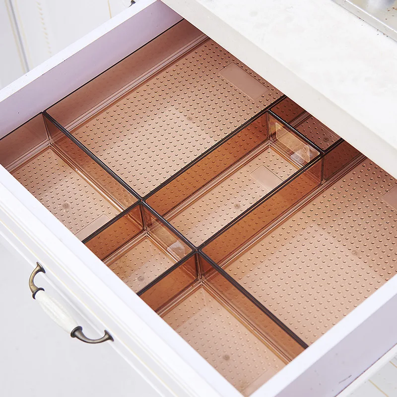 

A3464 Kitchen Cutlery cupboard Case cosmetic Cabinet Classify Separated Boxes Transparent Drawer Storage Box, Clear