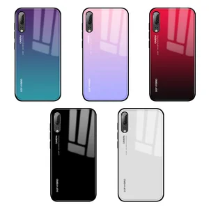 Gradient Tempered Glass Phone Case Huawei P20 P30 Mate 20 Nova 4 5 Pro Y9 Prime 2019
