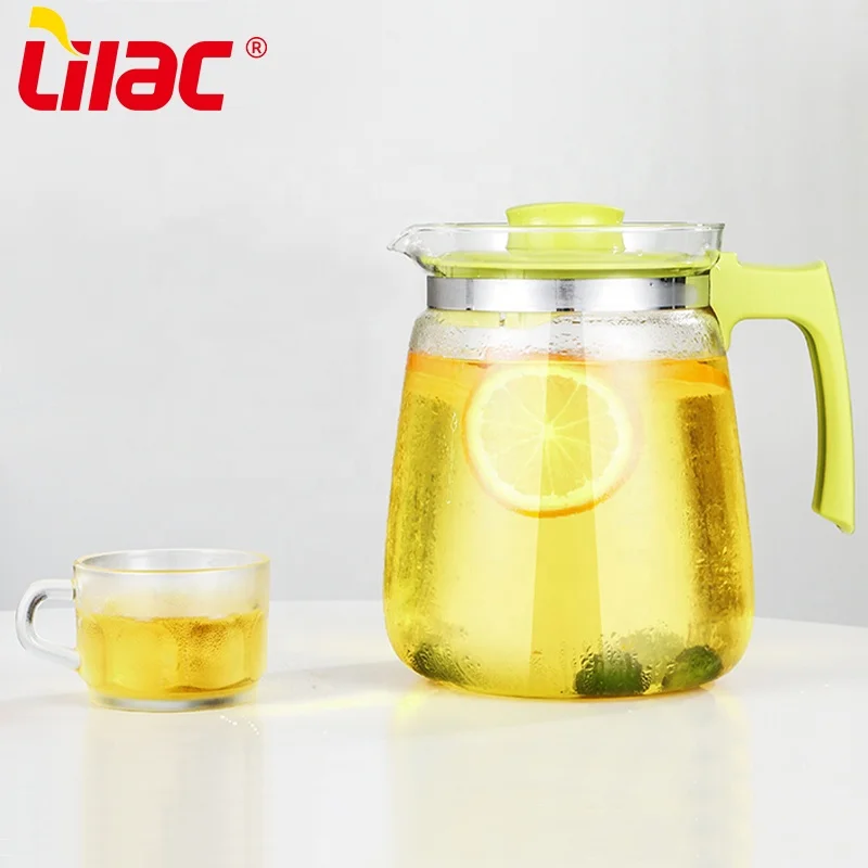 

Lilac BSCI SGS LFGB 1.5l 2l new cheap summer restaurant big kettle juice water flower tea glass jug