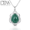 DTINA Wholesale Fashion Jewelry Green Gemstone 925 Silver Pendant Jewelry Natural Emerald Silver Jewelry