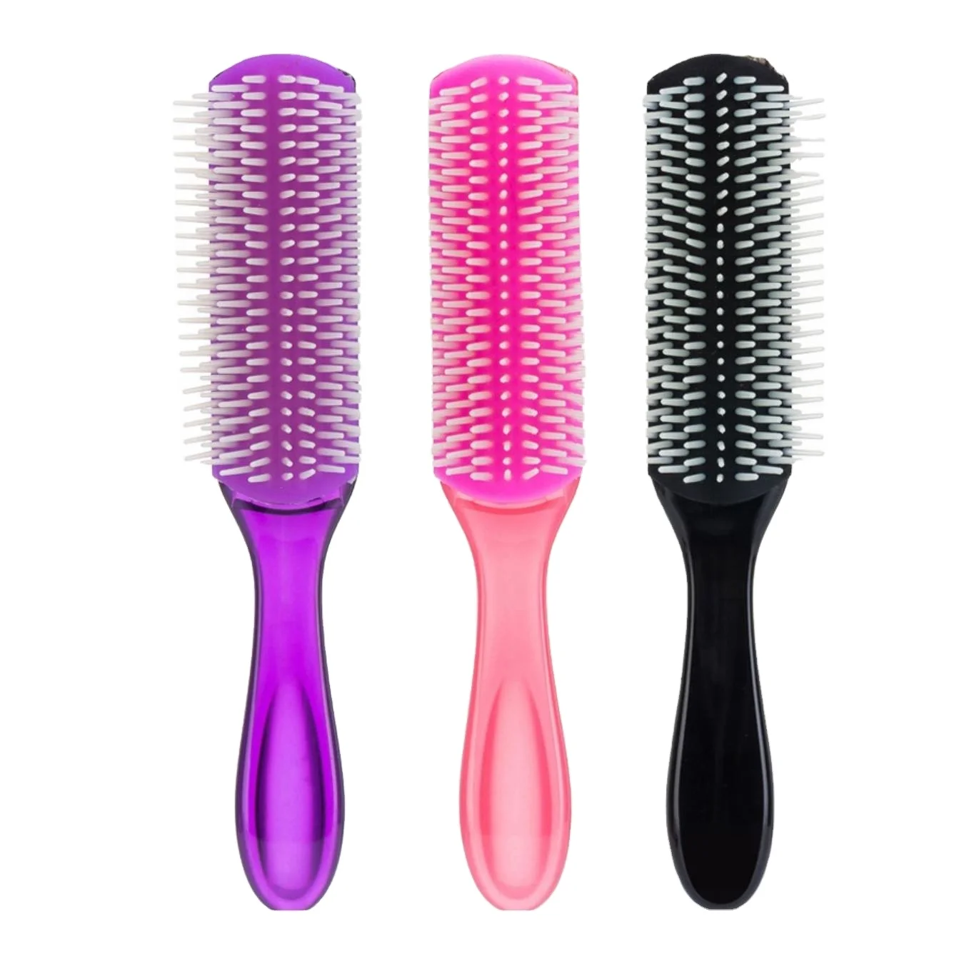 

Wholesale Custom Logo Plastic Denman 9 Rows Hair Detangling Brush, Customized color