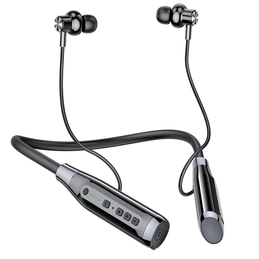 

180 Hours Standby Waterproof In-Ear Earbuds Noise Cancelling Headsets Wireless Earphone Sport Neck-mounted Headphones Stereo