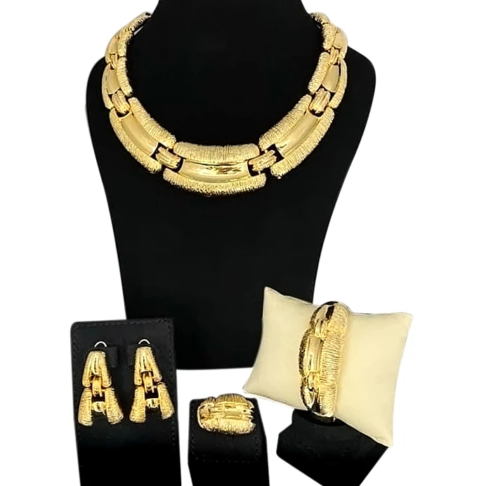 

Yulaili Latest Luxury Italian Gold Jewelry Set Brazilian Gold Wedding Big Jewelry Sets Woman Party Necklace Jewellery Set H0003