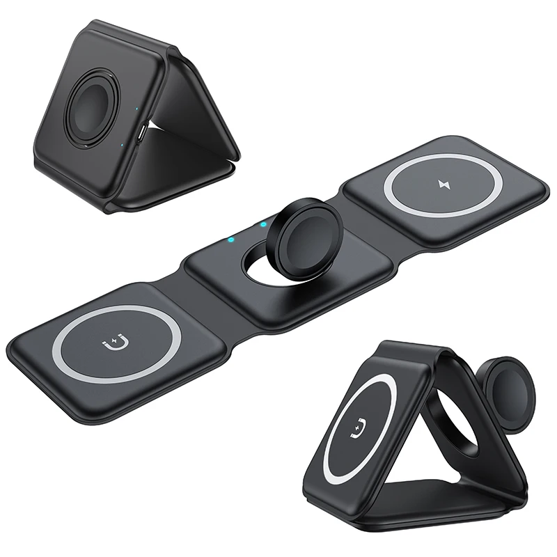 

Wireless Charger 3 in 1 Magnetic Foldable Wireless Charging Station 3 in 1 foldable wireless charger