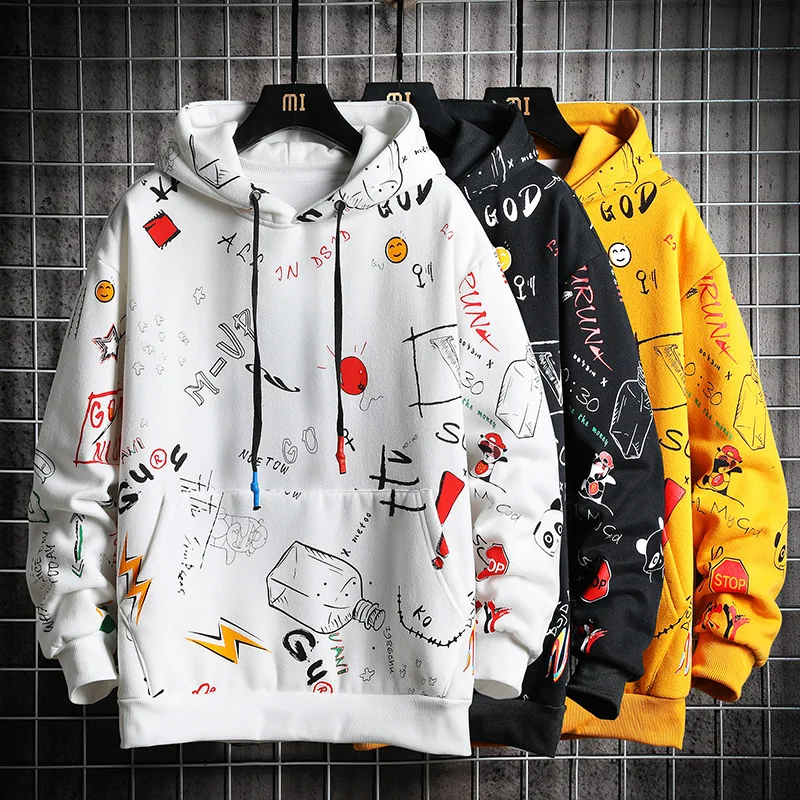 

Plus Size Men's Hoodies Sweatshirt Casual Pullover Oversized Hoodie Print Male Hip Hop Streetwear Tracksuits Sweatshir B1800
