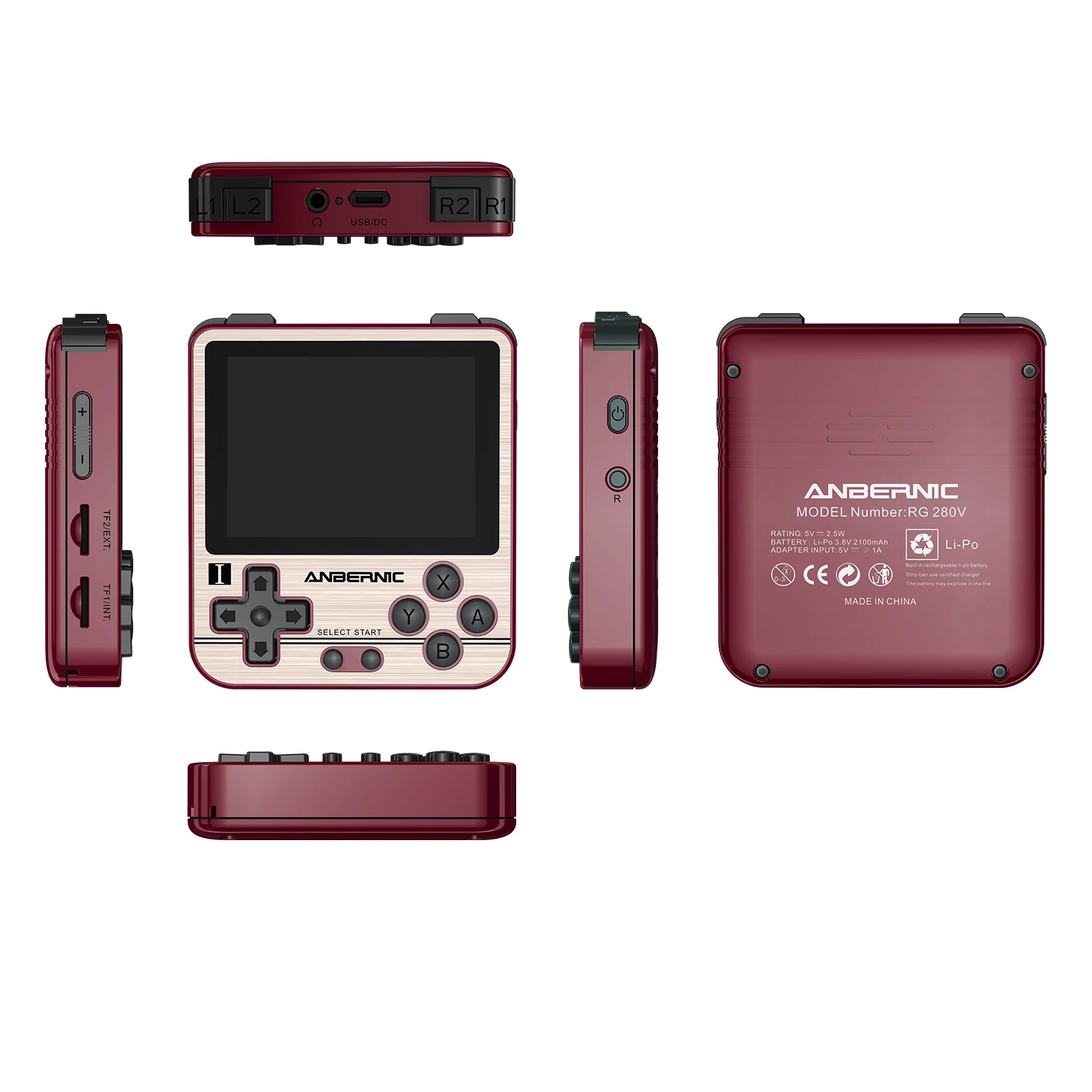 

ANBERNIC RG280V PS1 Retro Game Console 2.8" IPS Opendingux 128G 10000 Games Portable Mini Handheld Game Console, Golden/silver