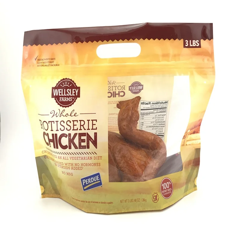 Customized Printing Hot Roast Chicken Bag Food Grade Anti Fog Ziplock