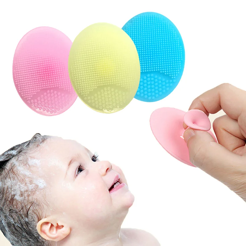 

New Style Harmless Gentle Facial Deep Cleansing Silicone Facial Brush Shampoo Brush For Baby Care, Pink blue green purple yellow or custom