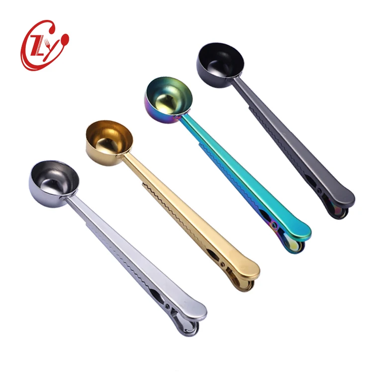 

Fashion Stainless Steel Ice Cream Scoop Coffee Measuring Spoon Clip