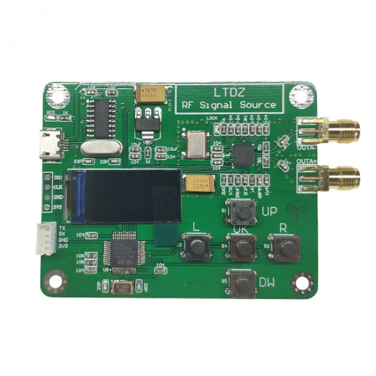 

MAX2870 23.5-6000MHz RF Signal Source Signal Generator Module 0.96 Inch OLED Serial Port Control