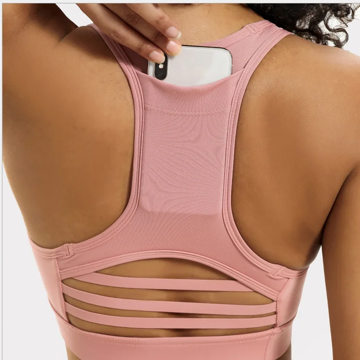 

Women Supper Comfort Quick Dry Racerback Workout Active Sports Bra with Phone Pocket, Meet your requirment