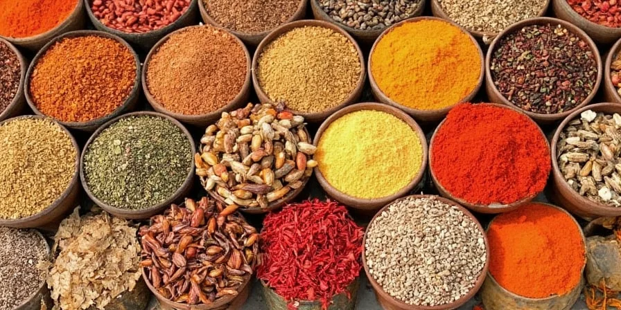 Chef grinding spices in a mortar and pestle