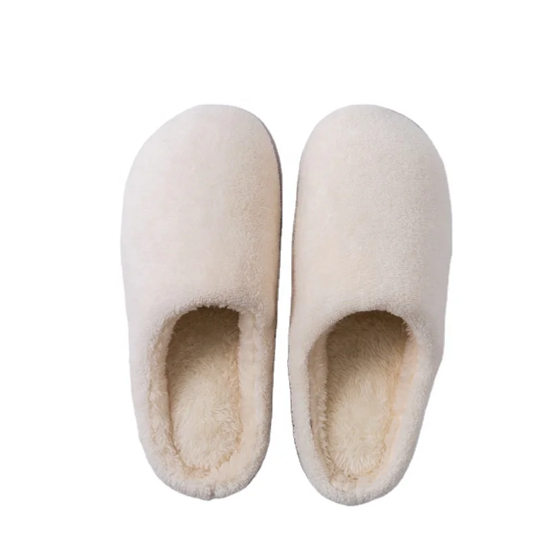 

autumn and winter couple cotton slippers warm non-slip indoor solid color wholesale outdoor women home slippers mens shoes, As picture