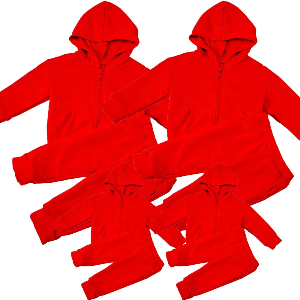 
Matching Family Clothing Outfits Two Pieces Jogger Tracksuit Set 100% Cotton Mommy and Me Outfits Dad Clothes 