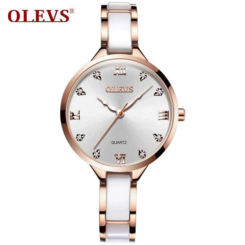 

OLEVS 5872 Fashion Women Dress Gift Wristwatch Japan Movt Power Reserve Quartz Watch For Women Steel Belt Clock