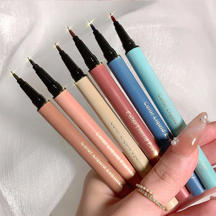 

ZHENHAI 2021 new color 6 color high quality eyeliner pencil Blue wine red waterproof liquid eyeliner, Black