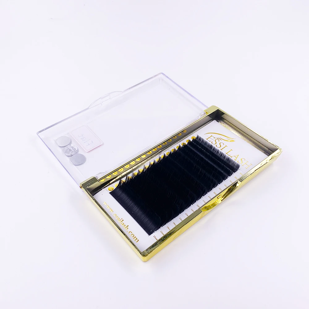 

Wholesale 0.10 Thickness Single Mink C CC D DD Curl 6-18mm Volume Classic Eyelash Extension Supplier, Dark matte black