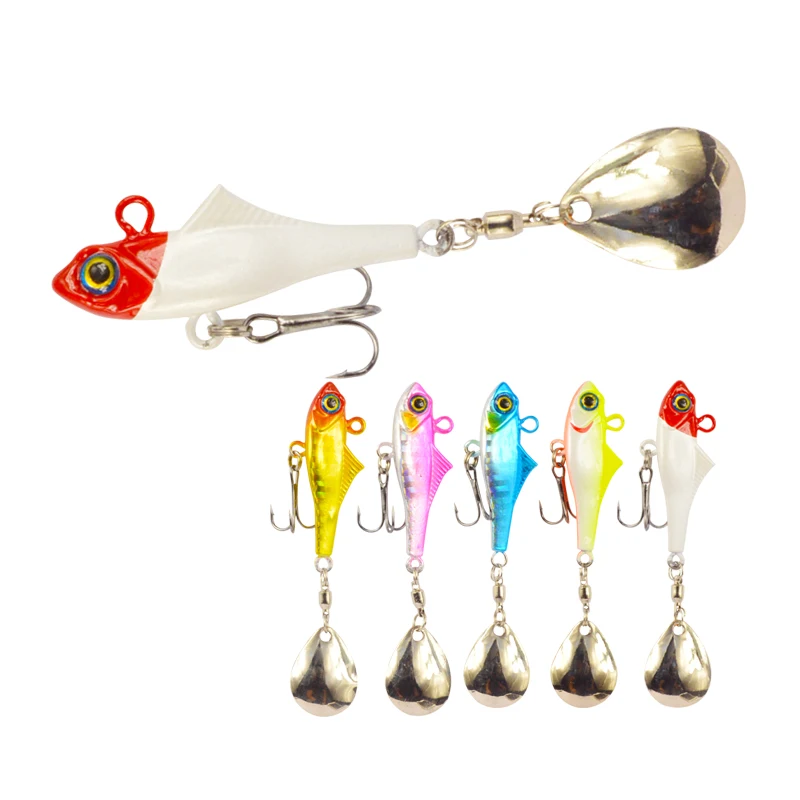 

Metal Jig with High Speed Spoon 48mm 22g Spinner Lure Fishing Metal VIB Fishing Jig Spoon, 5 colors