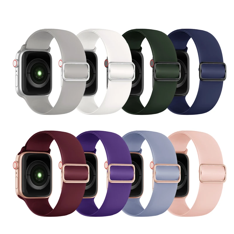 

Colorful black strap for iwatch band watch band straps loop silicon belt for apple watch series 6 strap, 10 colors optional