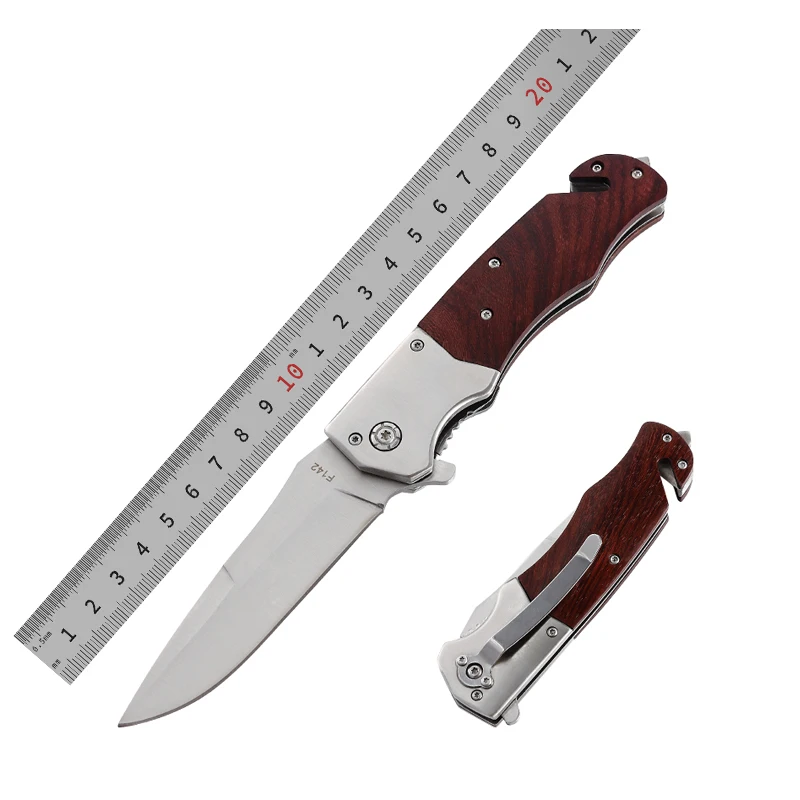 

New Style Wood Handle Folding Pocket Knife Outdoor Camping Tactical Survival Hunting Knife