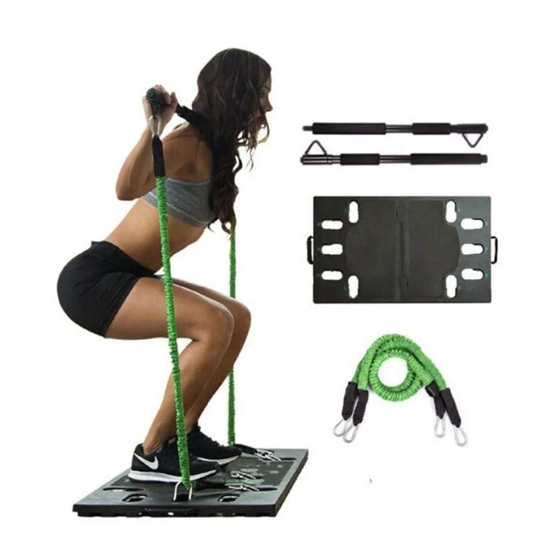 

Bodyboss portable home gym 2.0 full portable gym workout package fitness resistance bands collapsible resistance bar