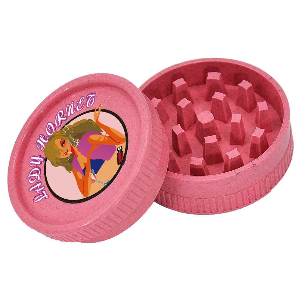 

Pink Series Herb Grinder 56mm Biodegradable Plastic Weed Accessories Grinder