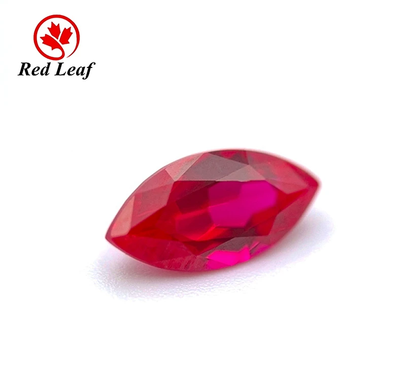 

Redleaf Jewelry gemstone stone synthetic red marquise shape lab grown diamond vvs