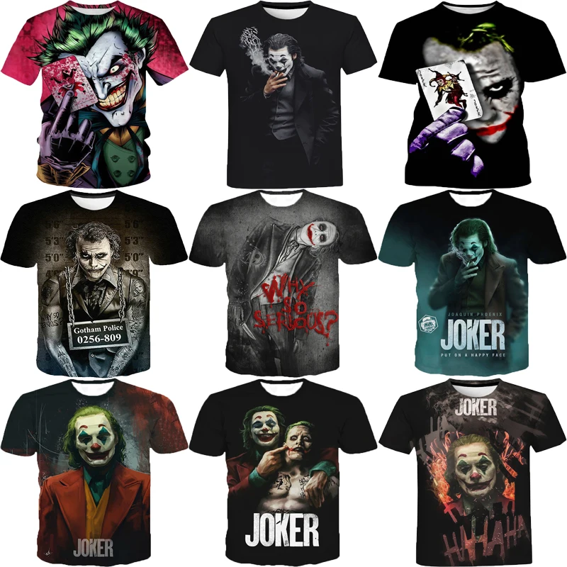 

3D Printed T Shirt For Men Joker Casual O-neck Male T shirt From men Clown Short Sleeve Cosplay Funny Printing T Shirts