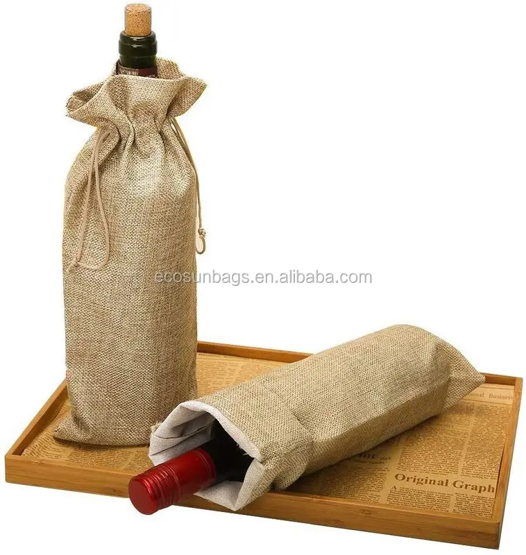 Christmas HOMUM 12 Pcs Premium Burlap Wine Bags Reusable Wine Bags Parties Birthdays Home Storage Housewarming Blind Tastings Wine Bottle Bags for Weddings Wine Gift Bags with Drawstrings 