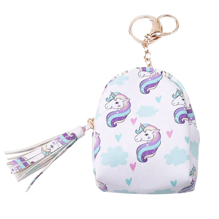 

2020 Cute cartoon unicorn coin purses for girls kids, Purple;pink;flower;star;rainbow;letters