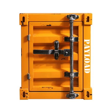 

Industrial & vintage Iron metal container design 1 door bedside cabinet