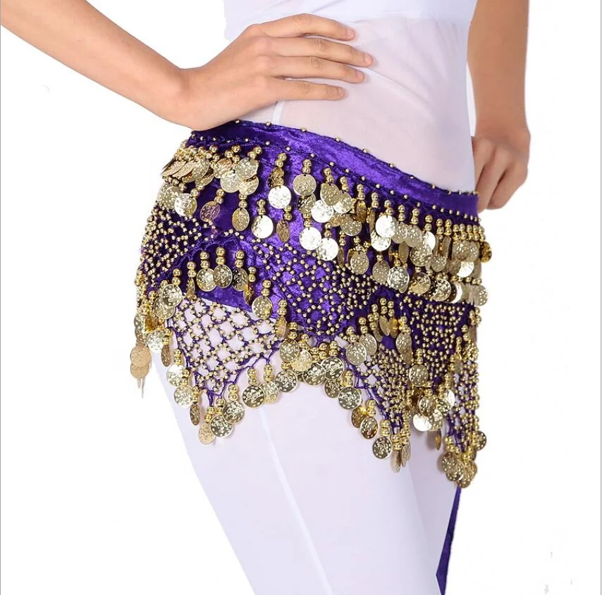 

Wholesale cheap Beaded coins Waist hip scarves belt For belly dancing, Fushia,balck,red,blue,purple,yellow,turquoise