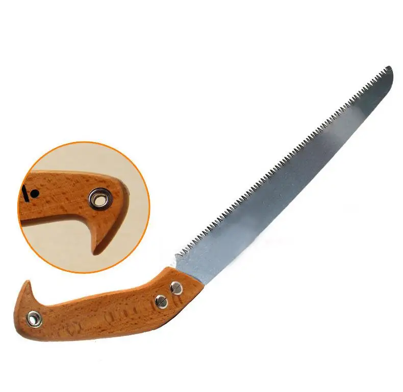 high quality garden tree pruning saw with wooden handle steel