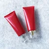 wholesale red 100 ml Frosting PP Plastic Lotion Containers Empty Makeup Squeeze Refillable tube for Emulsion Cream Packaging